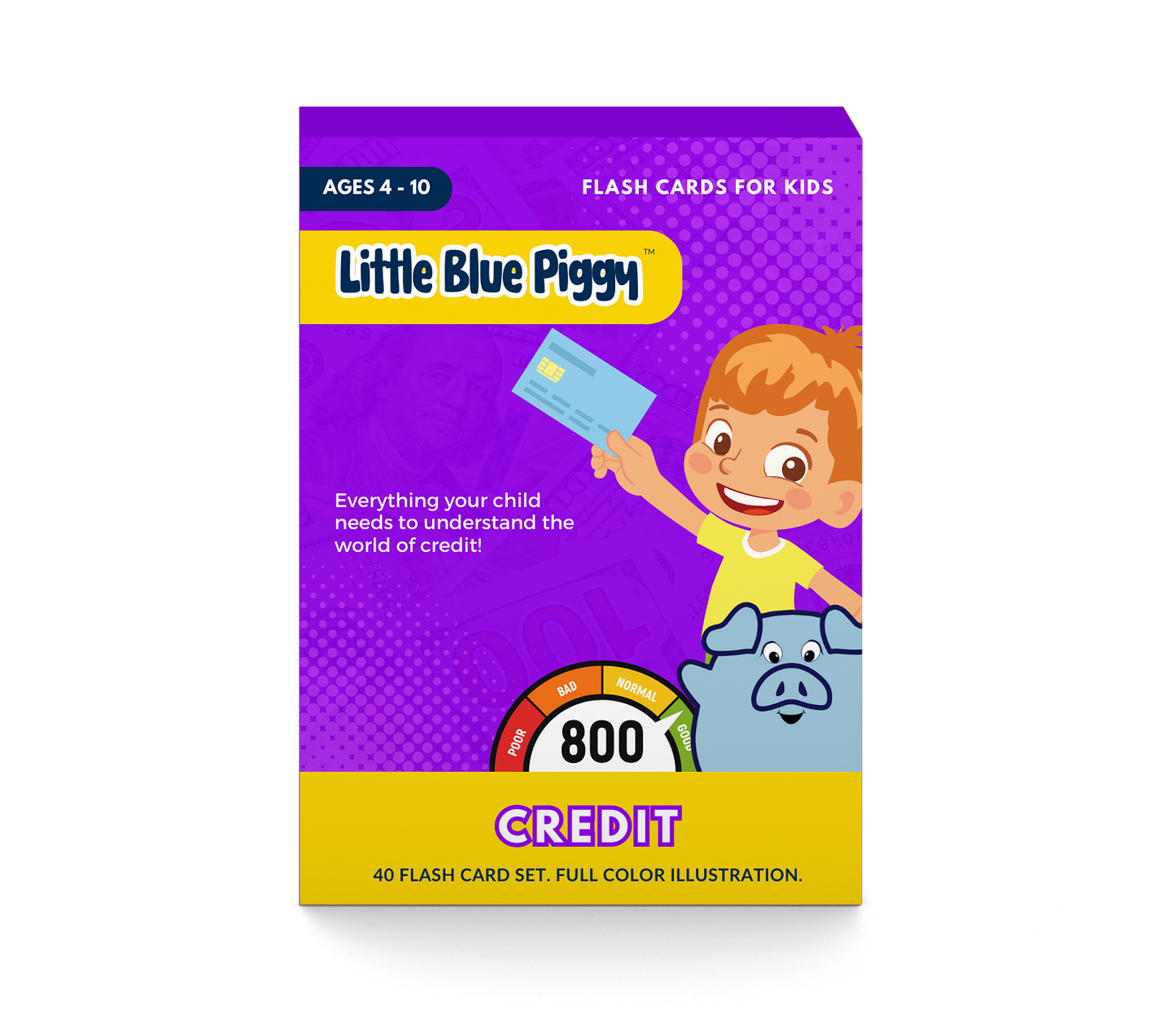 Little Blue Piggy - Credit Flash Cards