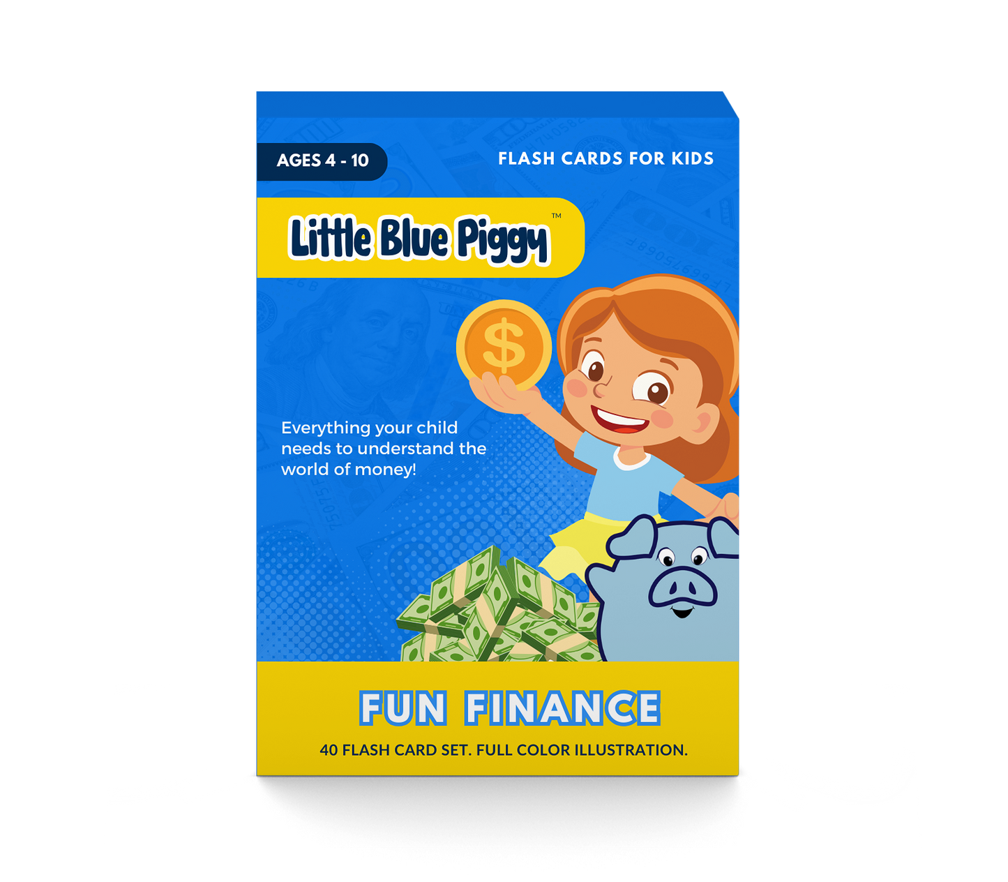 Little Blue Piggy - Fun Finance Flash Cards