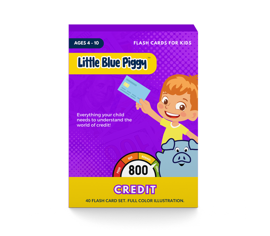 Little Blue Piggy - Credit Flash Cards
